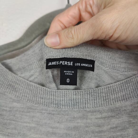 James Perse 100% Cashmere Pullover Sweater Womens XS 0 Light Gray Heather FLAWS - Picture 9 of 10